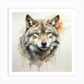 Default Create A Simple Watercolor Of A Wolf Using Neutral And 0 Art Print