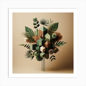 Geometric Art Jungle Bouquet 2 Art Print