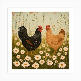 Chickens Fairycore Painting 2 Art Print