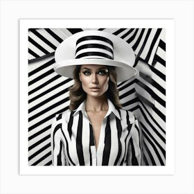 Black And White Stripe Art Print