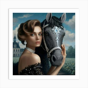 Lady With A Horse Art Print
