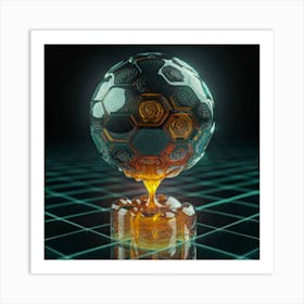 Soccer Ball With Honey Art Print