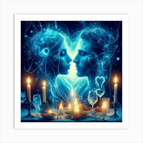 Couple With Candles Art Print