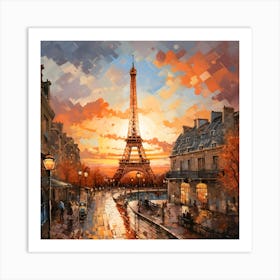 Paris At Sunset 2 Art Print