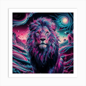 Psychedelic Lion Art Print