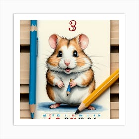 Hamster Calendar 2 Art Print