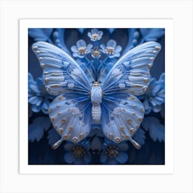 Butterfly In Blue Art Print