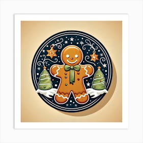 Christmas Gingerbread Art Print