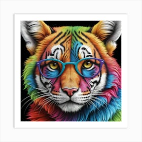 Tiger With Glasses 1 Art Print