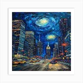 New York City Starry Night Van Gogh Art Print