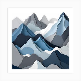 Paper Cut Mountains Art Print