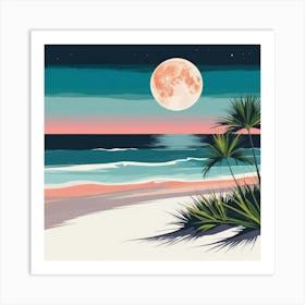 Beach At Night Art Print