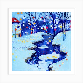Colorful Winter Landscape Art Print