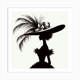 Silhouette of an elegant woman 7 Art Print