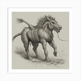 Horse With Horns Art Print