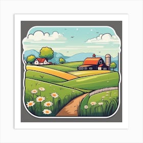 Cartoon Farm Art Print