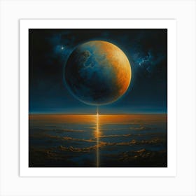 Earth And Moon 1 Art Print