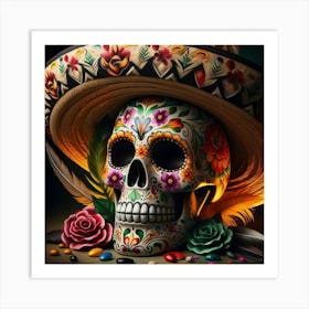 Day Of The Dead Skull 8 Art Print