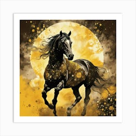 Horse In The Moonlight 2 Art Print