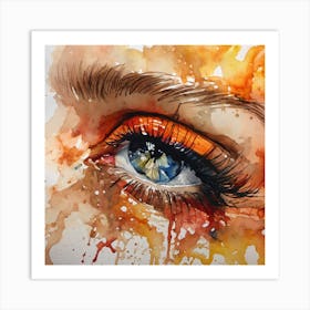 Watercolor Of A Woman'S Eye Art Print