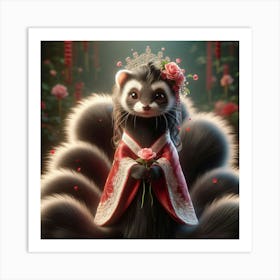 Chinese Raccoon Art Print