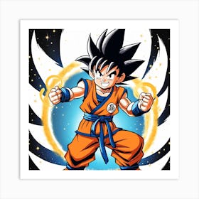Kid Goku Painting (5) Art Print