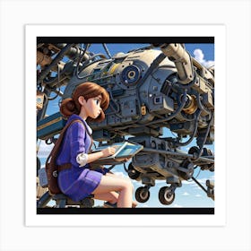 Girl Reading A Book Art Print