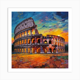Colossion At Sunset Art Print