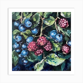 Blueberries Fairycore Painting 3 Art Print