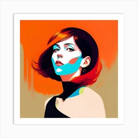 Girl With Blue Hair 1 Art Print