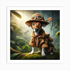 Dog In The Jungle Art Print