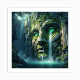 3d Waterfall Art Print