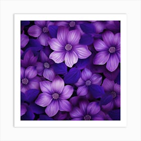 Purple Flowers Wallpaper 1 Art Print