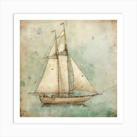 Vintage Sailboat 4 Art Print