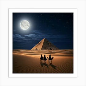 Three Wise Men In The Desert Art Print