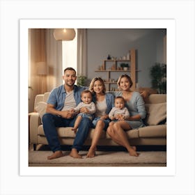 Photo Happy Family Of Father Mother And B 0 Art Print