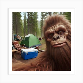 Bigfoot In The Woods Art Print