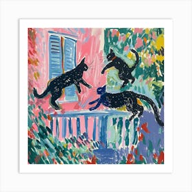 Cats In The Garden Art Print