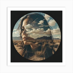 Girl In The Desert Art Print