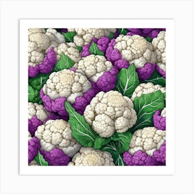 Cauliflower Seamless Pattern Art Print