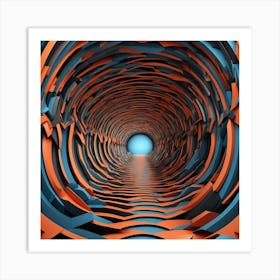 Abstract 3d Illustration Of A Tunnel Art Print