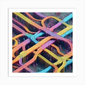 Colorful Highways Art Print