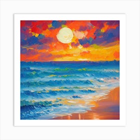 Sunset On The Beach Art Print