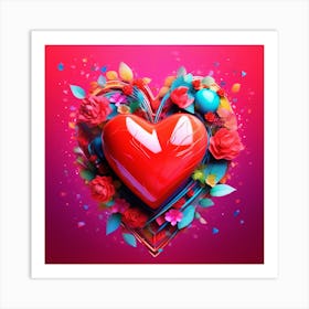 A digital heart Art Print