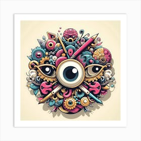 Eye Doodle Illustration Art Print