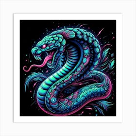 Neon Snake Poster