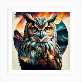 Owl Painting Art Print