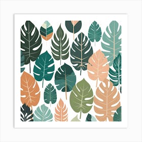 Tropical Leaves Seamless Pattern 2 Art Print