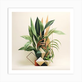 Paper Plant Arrangement Art Print