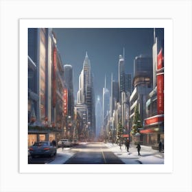 Christmas Future City Art Print